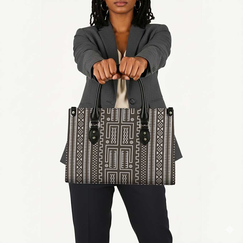 Mali Mud Cloth Leather Bag Bogolanfini Pattern