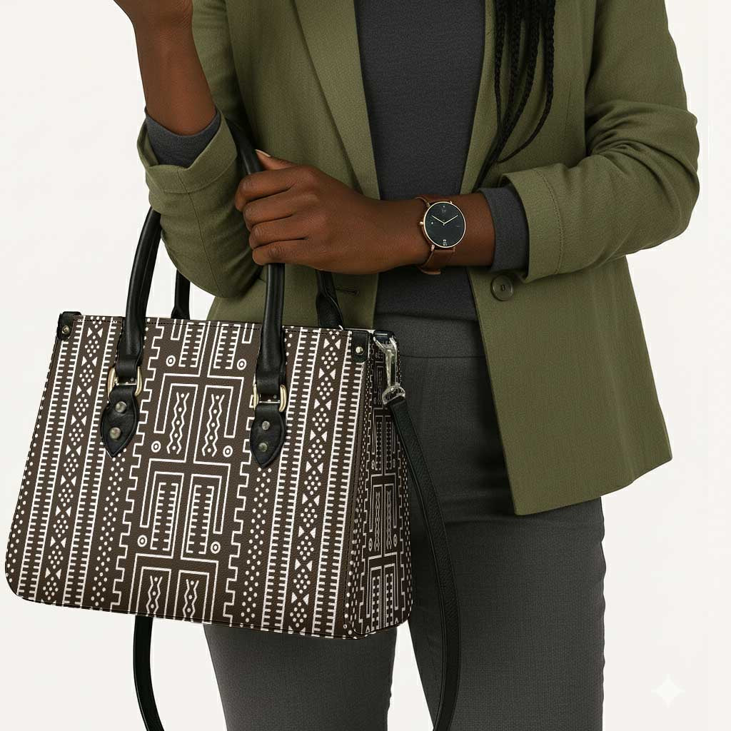 Mali Mud Cloth Leather Bag Bogolanfini Pattern