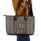 Mali Mud Cloth Bogolanfini Pattern Leather Tote Bag - African Pride