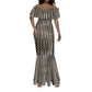 Mali Mud Cloth Bogolanfini Pattern Mermaid Dress - African Pride