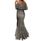 Mali Mud Cloth Bogolanfini Pattern Mermaid Dress - African Pride