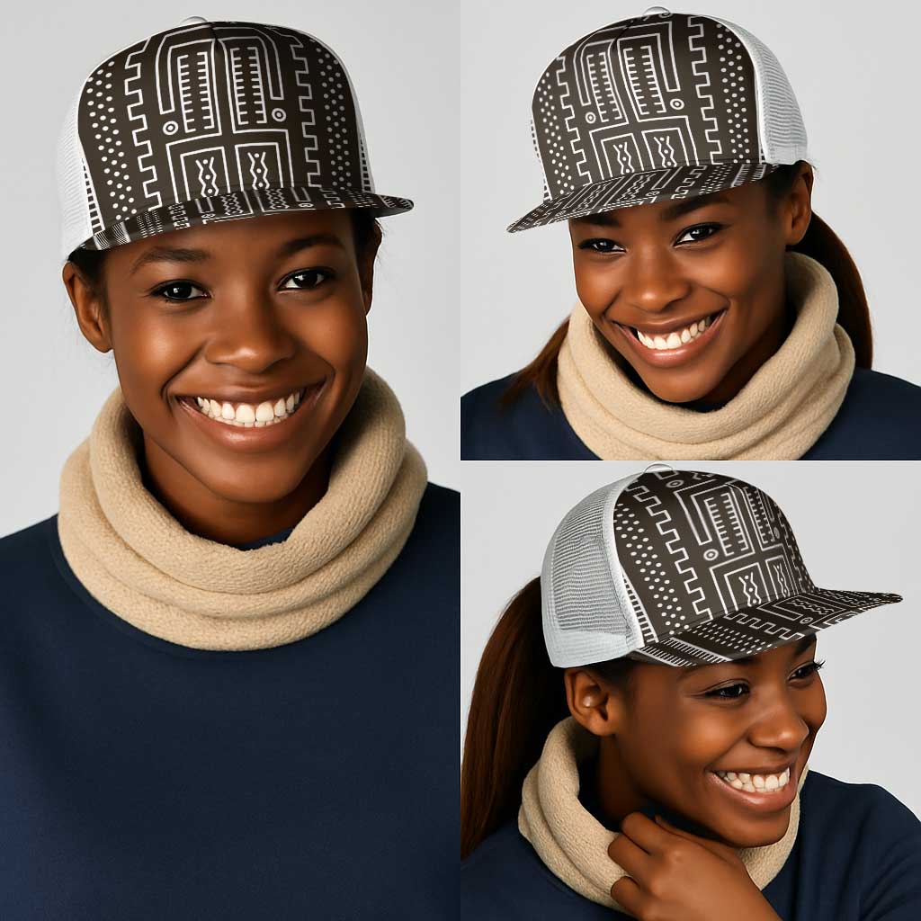 Mali Mud Cloth Bogolanfini Pattern Mesh Trucker Cap - African Pride
