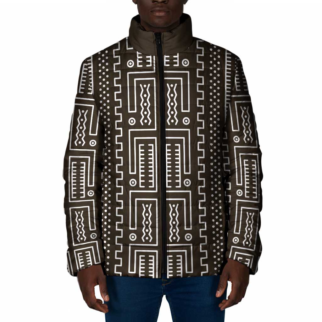 Mali Mud Cloth Padded Jacket Bogolanfini Pattern