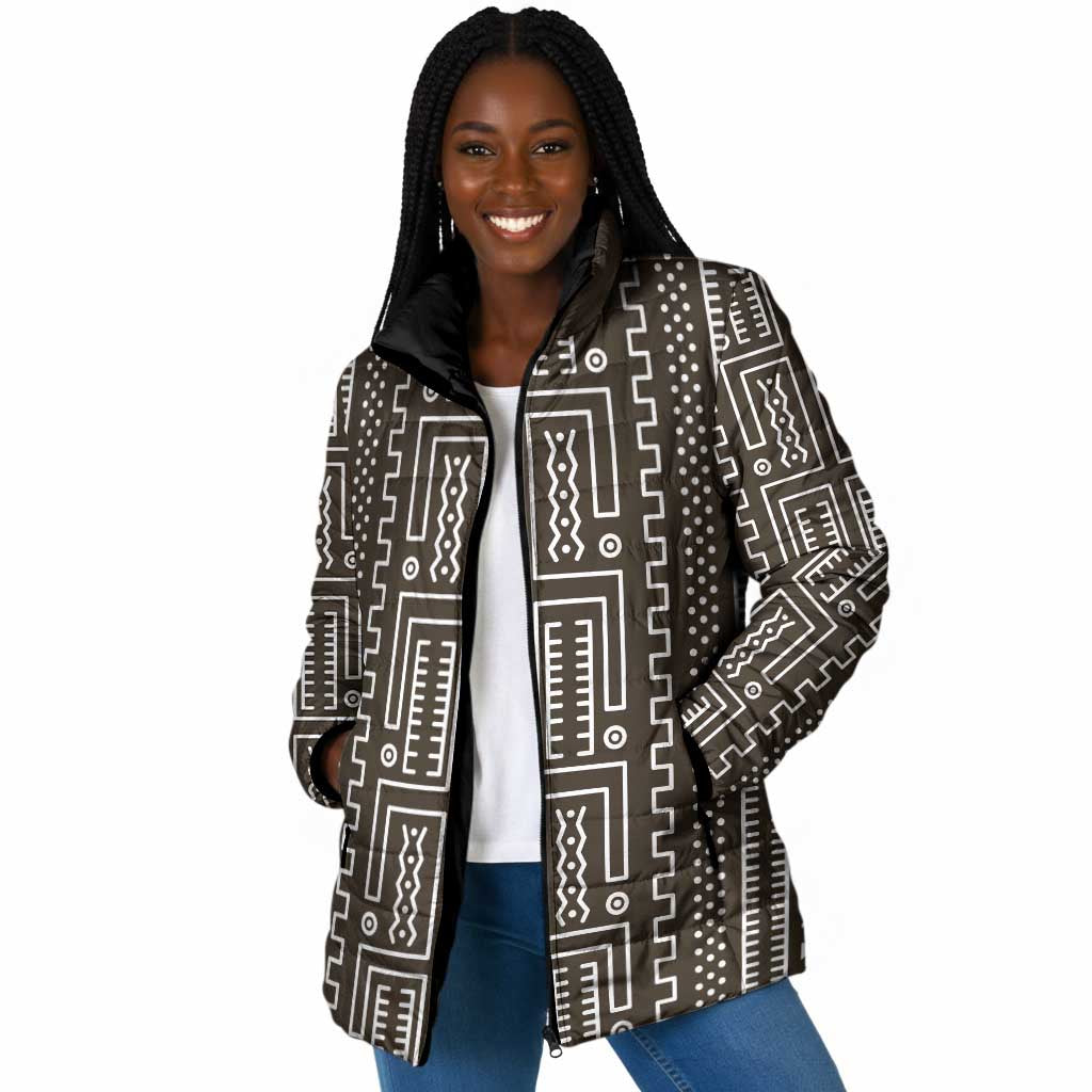 Mali Mud Cloth Padded Jacket Bogolanfini Pattern