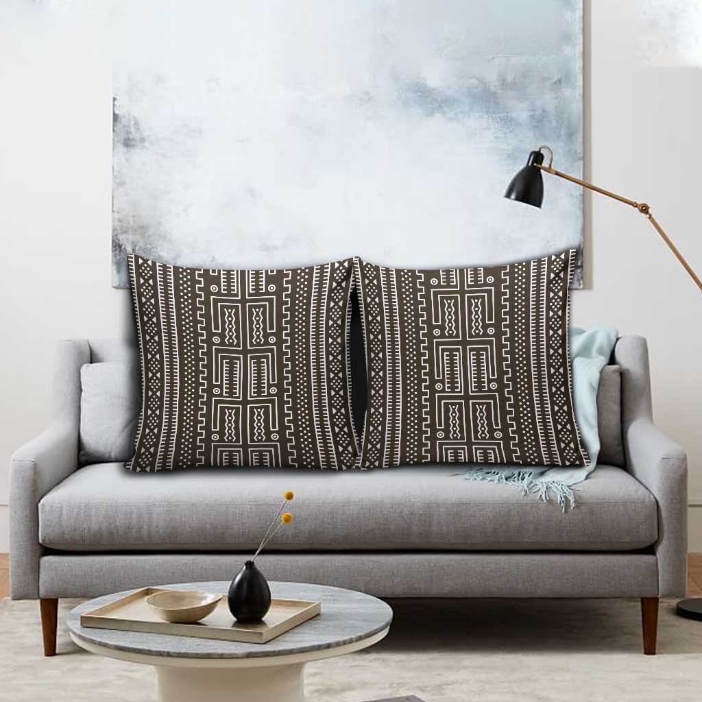 Mali Mud Cloth Pillow Cover Bogolanfini Pattern