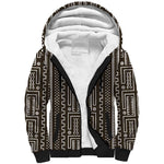 Mali Mud Cloth Bogolanfini Pattern Sherpa Hoodie - African Pride