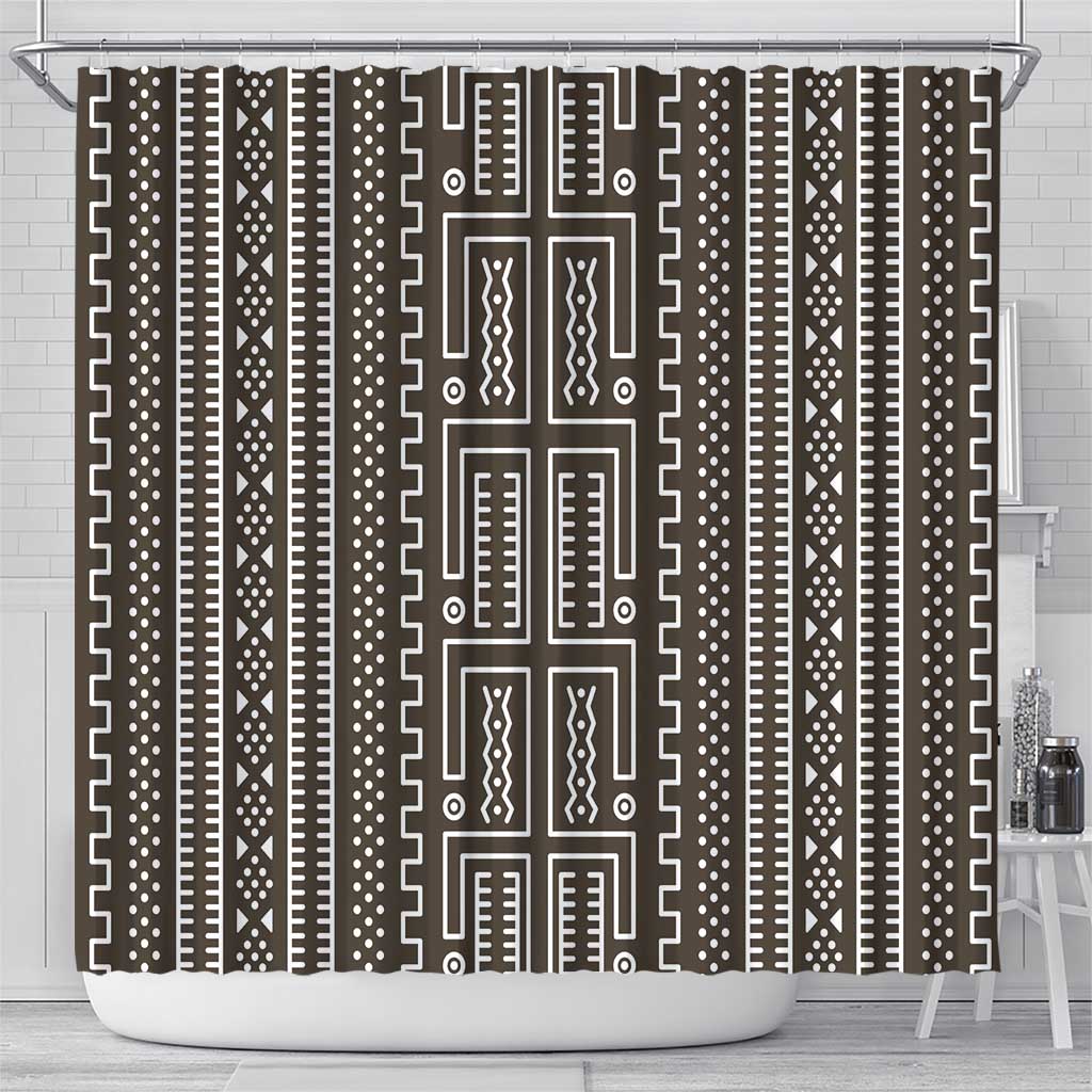 Mali Mud Cloth Bogolanfini Pattern Shower Curtain - African Pride