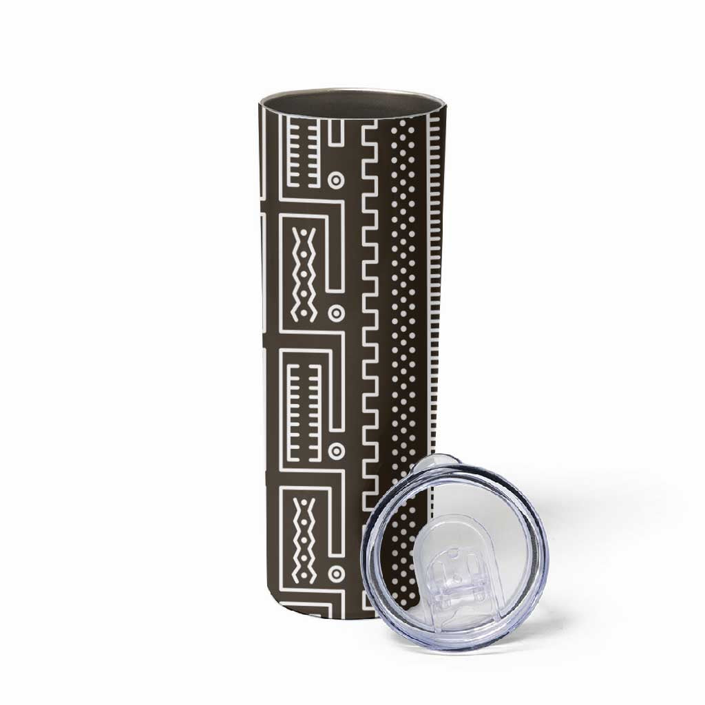 Mali Mud Cloth Bogolanfini Pattern Skinny Tumbler - African Pride