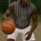 Mali Mud Cloth Bogolanfini Pattern Sleeveless Zip Hoodie - African Pride