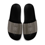 Mali Mud Cloth Slide Sandals Bogolanfini Pattern