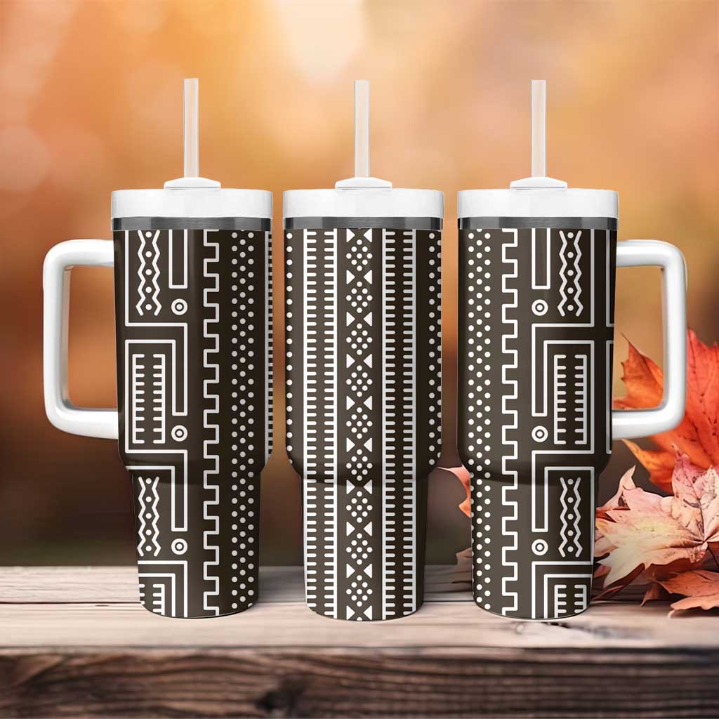 Mali Mud Cloth Bogolanfini Pattern Tumbler With Handle - African Pride