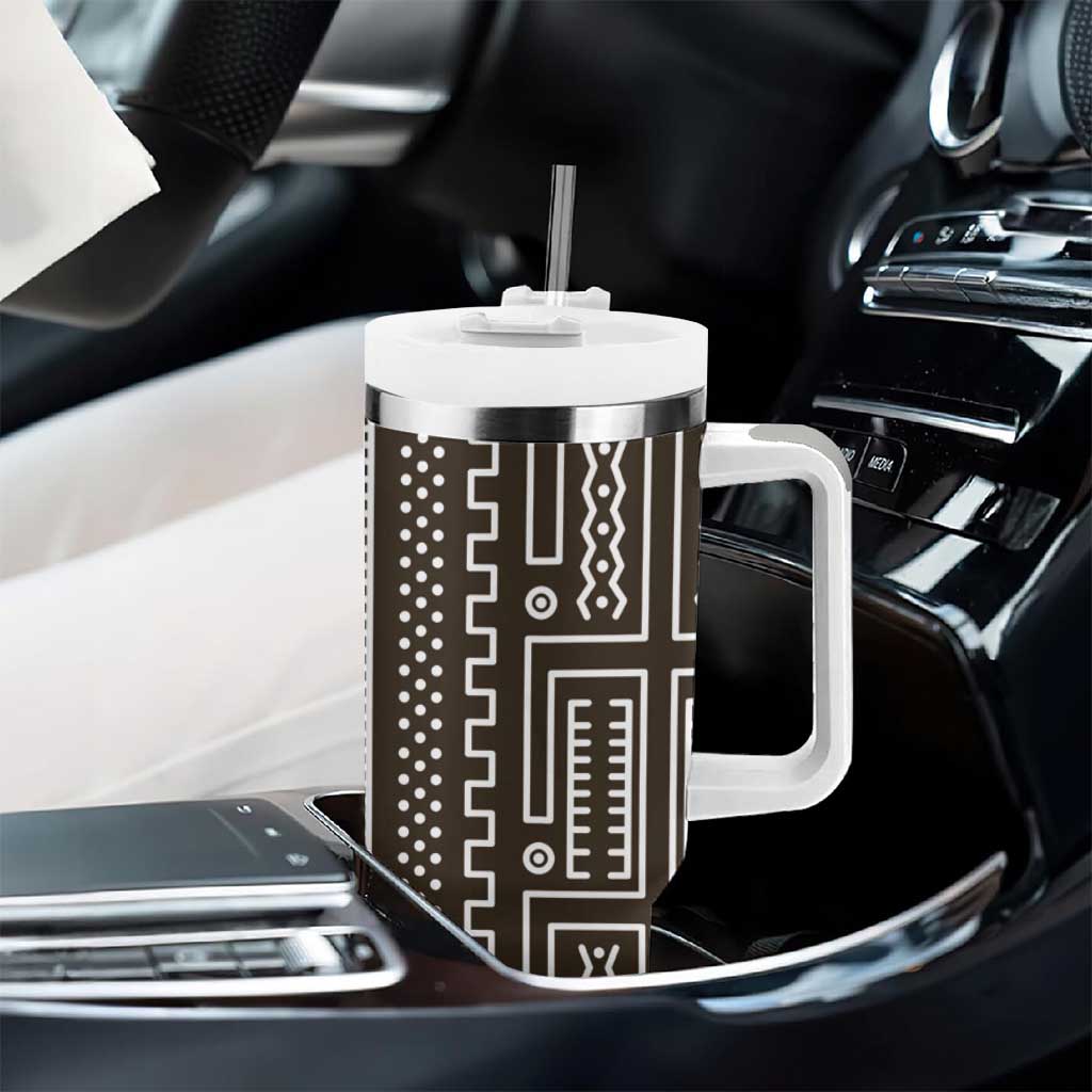 Mali Mud Cloth Bogolanfini Pattern Tumbler With Handle - African Pride