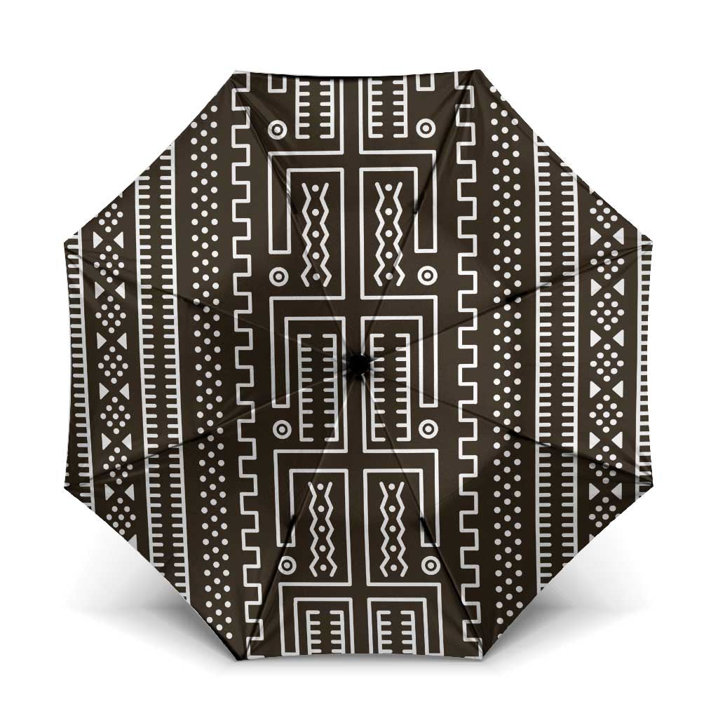 Mali Mud Cloth Umbrella Bogolanfini Pattern