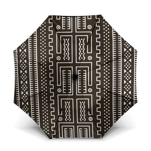 Mali Mud Cloth Umbrella Bogolanfini Pattern