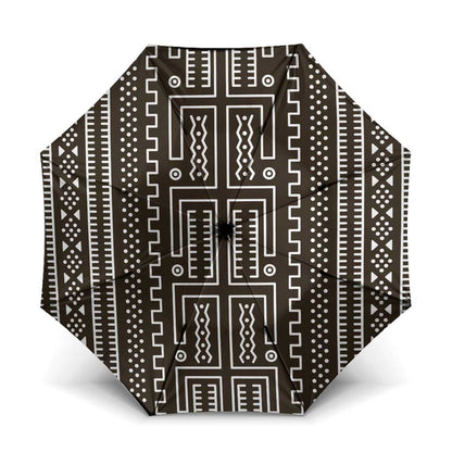 Mali Mud Cloth Umbrella Bogolanfini Pattern