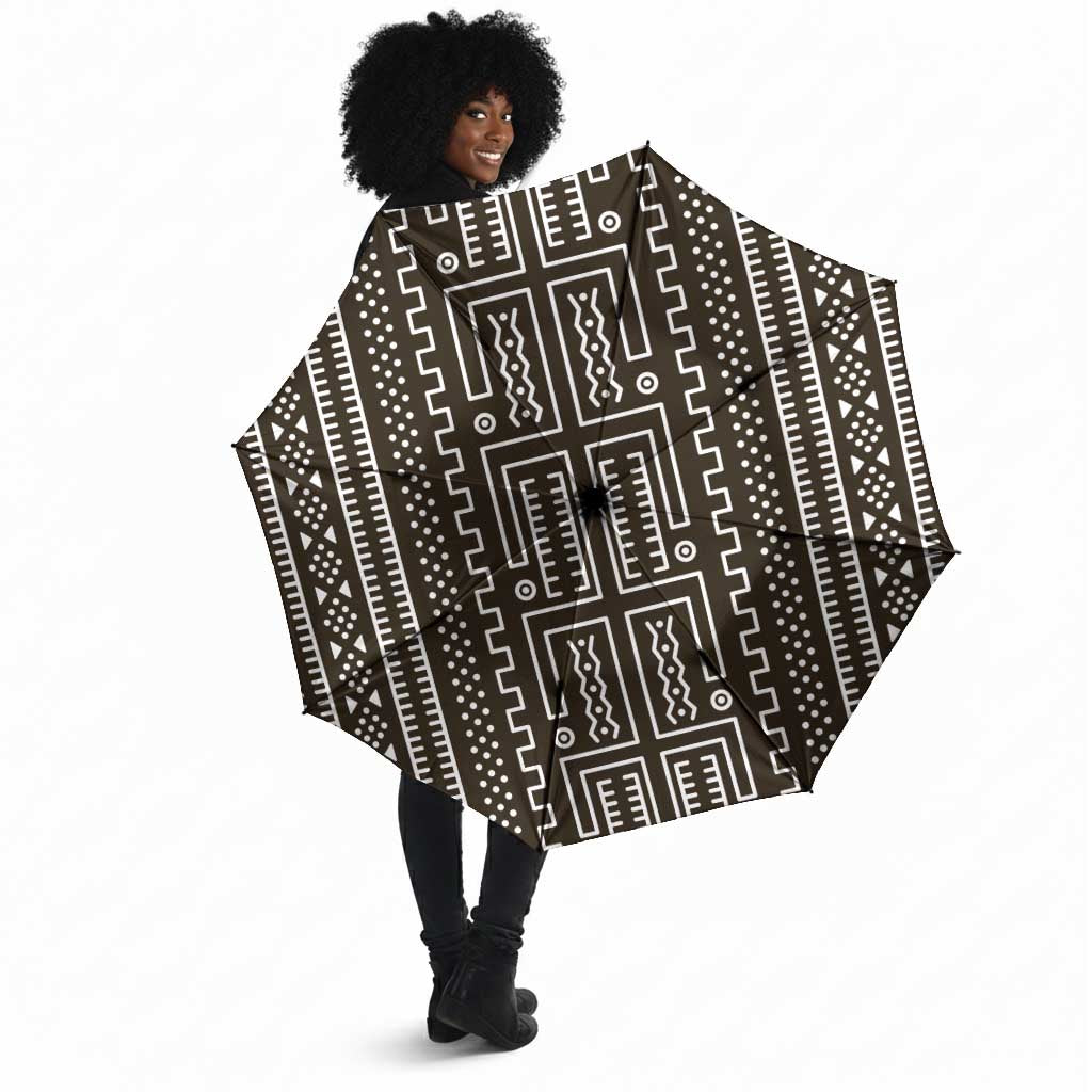 Mali Mud Cloth Umbrella Bogolanfini Pattern