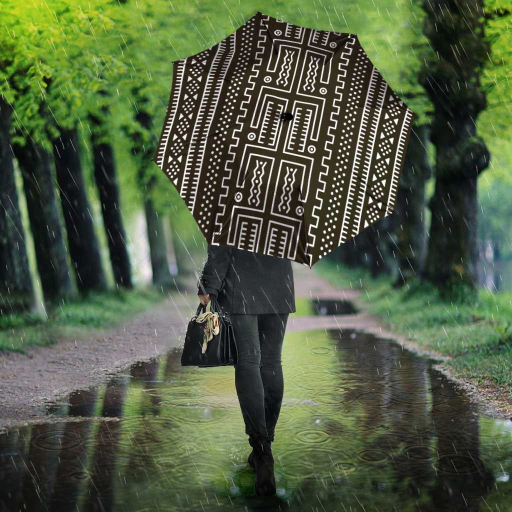 Mali Mud Cloth Umbrella Bogolanfini Pattern