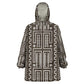 Mali Mud Cloth Bogolanfini Pattern Wearable Blanket Hoodie - African Pride