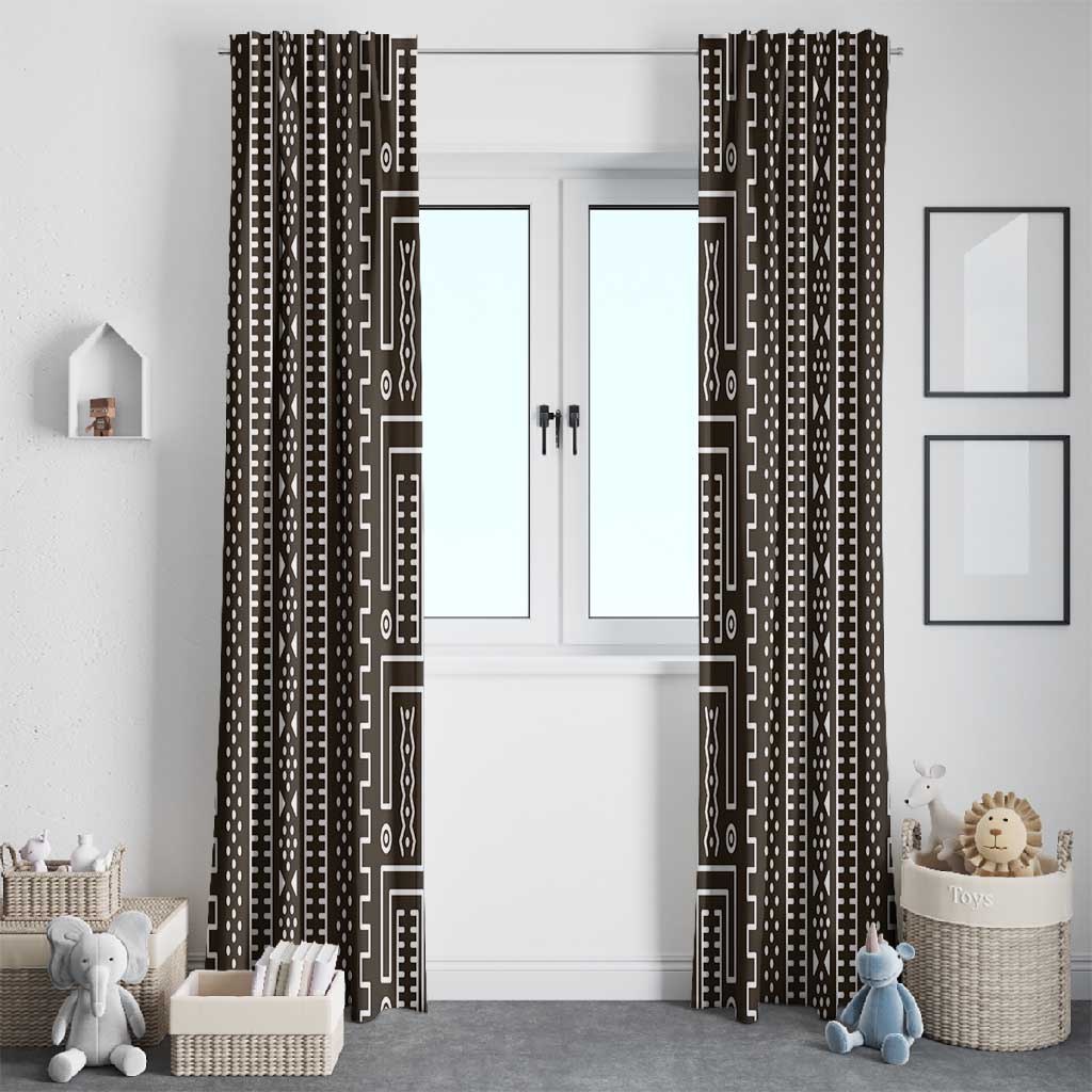 Mali Mud Cloth Bogolanfini Pattern Window Curtain - African Pride