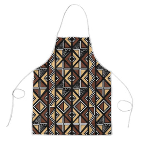 Mali Mud Cloth Legacy Pattern Apron Ethnic Geometry Style