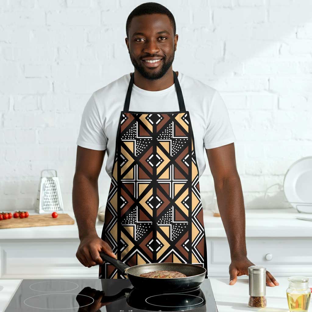 Mali Mud Cloth Legacy Pattern Apron Ethnic Geometry Style