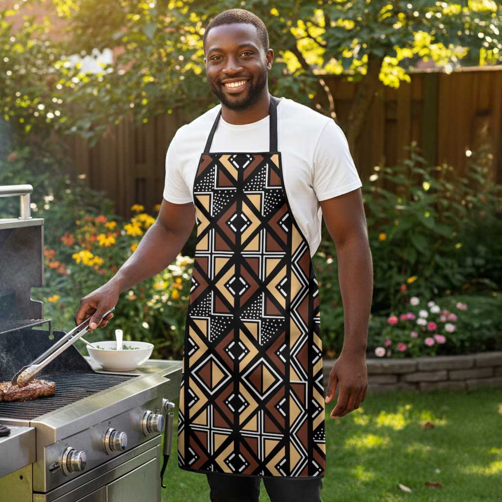 Mali Mud Cloth Legacy Pattern Apron Ethnic Geometry Style