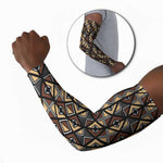 Mali Mud Cloth Legacy Pattern Arm Sleeves Ethnic Geometry Style