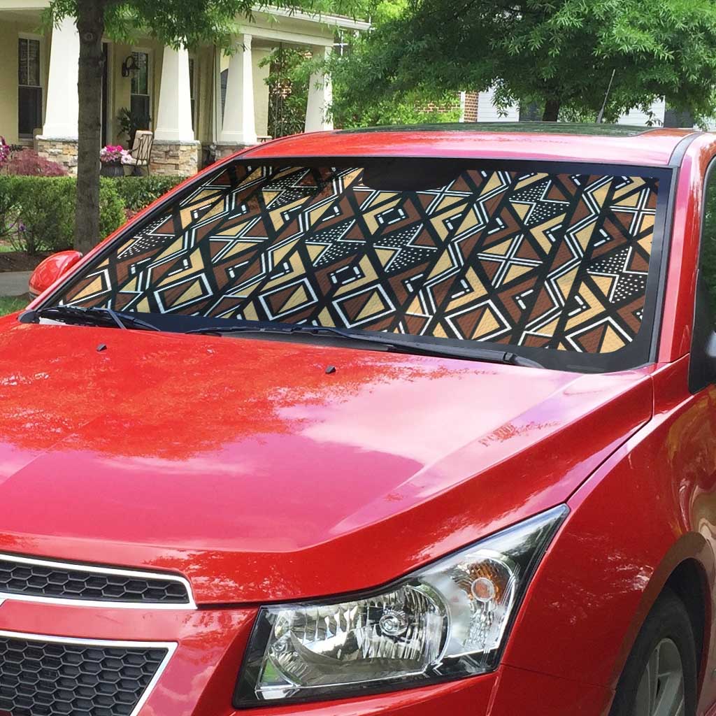 Mali Mud Cloth Legacy Pattern Auto Sun Shade Ethnic Geometry Style