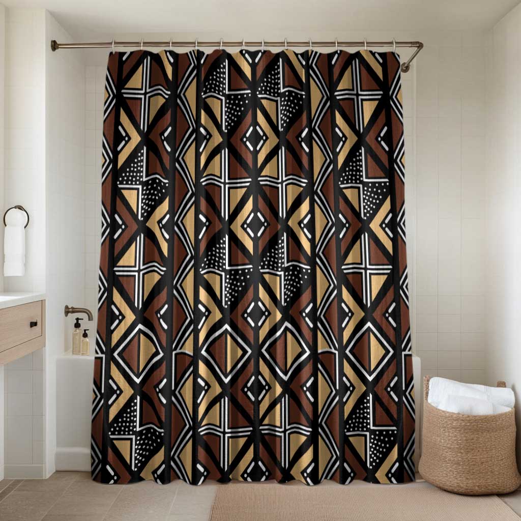 Mali Mud Cloth Legacy Pattern Bathroom Set Ethnic Geometry Style