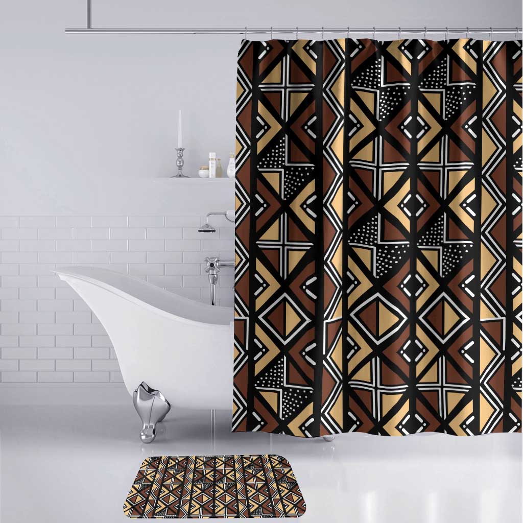 Mali Mud Cloth Legacy Pattern Bathroom Set Ethnic Geometry Style