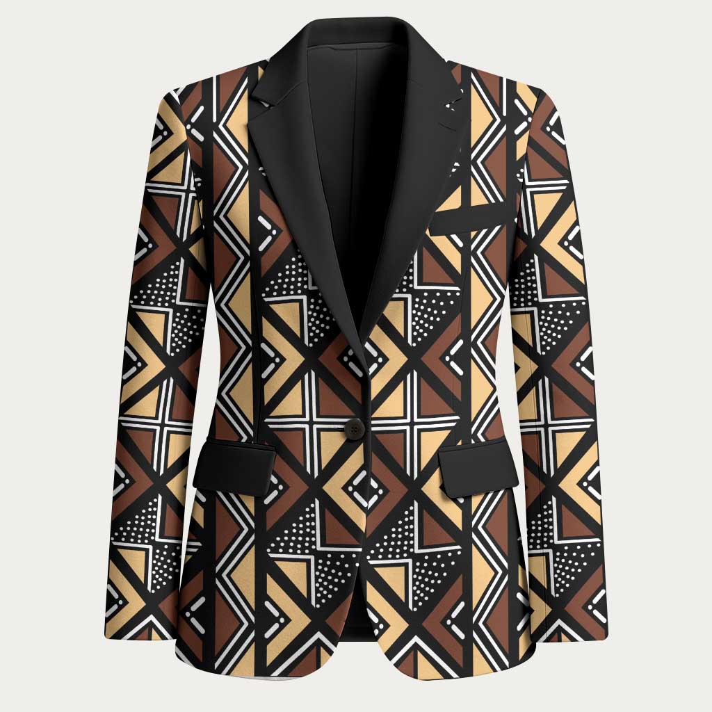 Mali Mud Cloth Legacy Pattern Blazer Ethnic Geometry Style