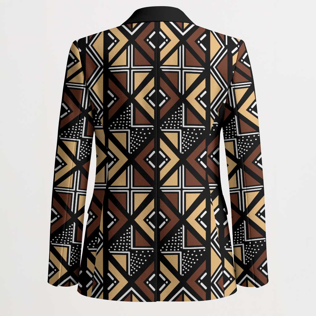 Mali Mud Cloth Legacy Pattern Blazer Ethnic Geometry Style