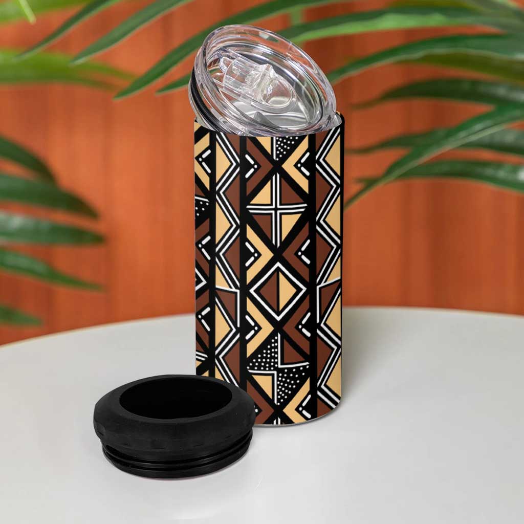 Mali Mud Cloth Legacy 4 in 1 Can Cooler Tumbler African Tribal Pattern - African Pride