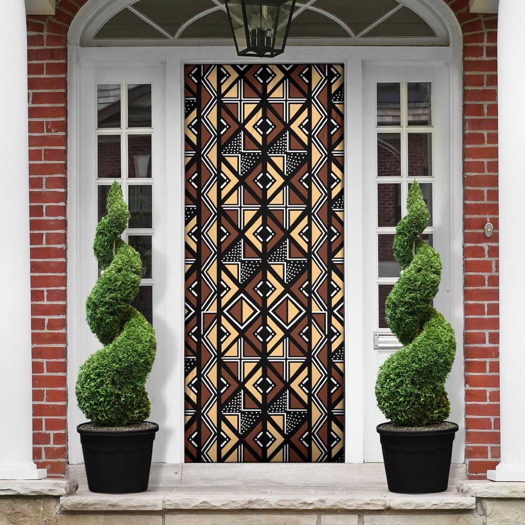 Mali Mud Cloth Legacy Pattern Door Cover Ethnic Geometry Style