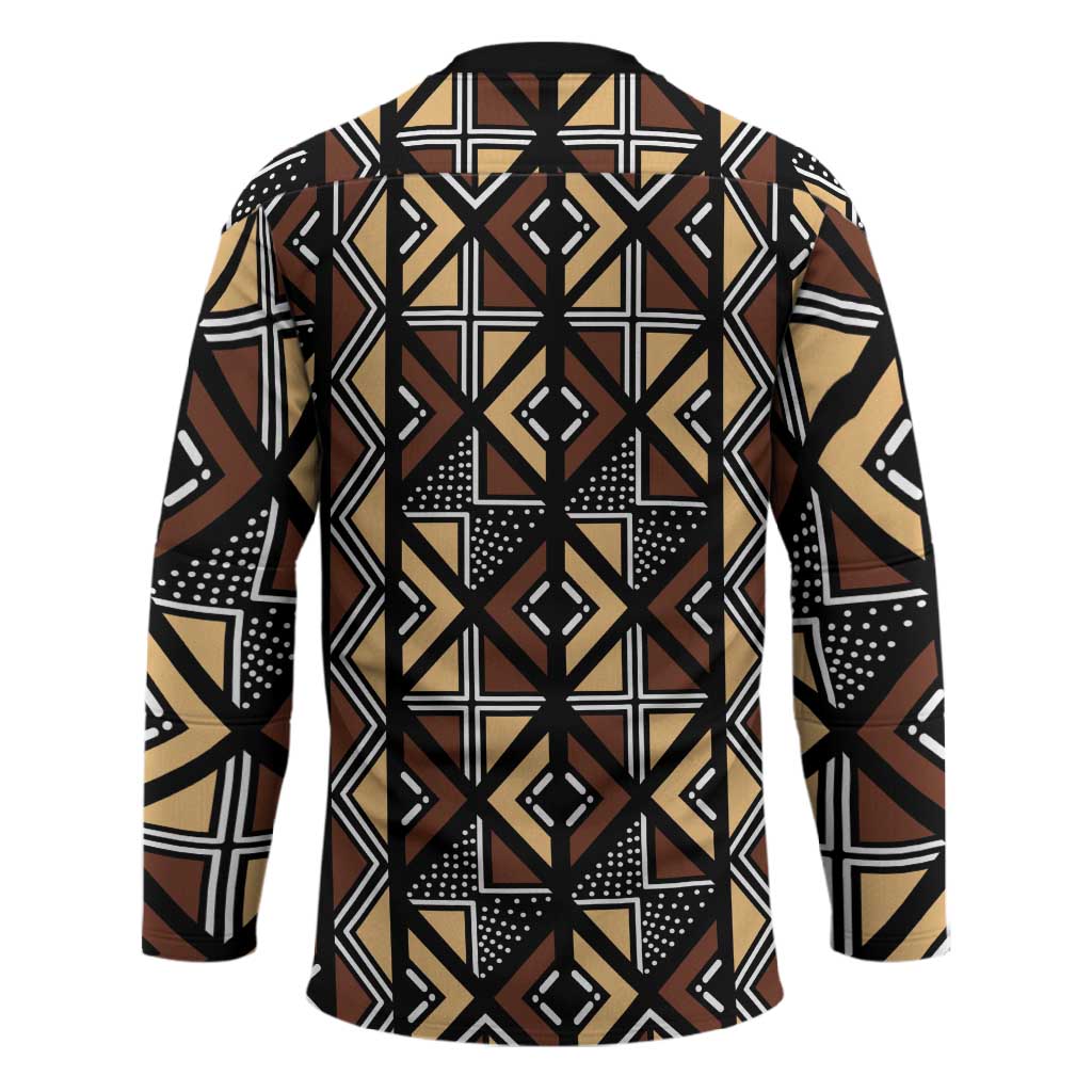 Mali Mud Cloth Legacy Pattern Hockey Jersey Ethnic Geometry Style