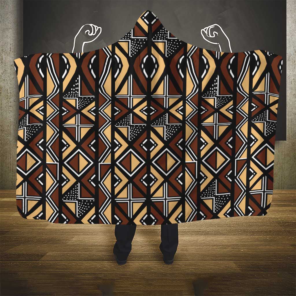 Mali Mud Cloth Legacy Hooded Blanket African Tribal Pattern - African Pride