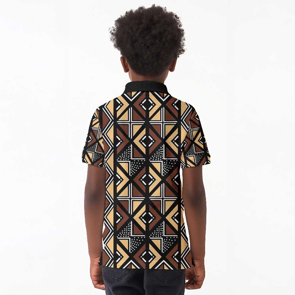 Mali Mud Cloth Legacy Kid Polo Shirt African Tribal Pattern - African Pride