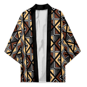 Mali Mud Cloth Legacy Pattern Kimono Ethnic Geometry Style