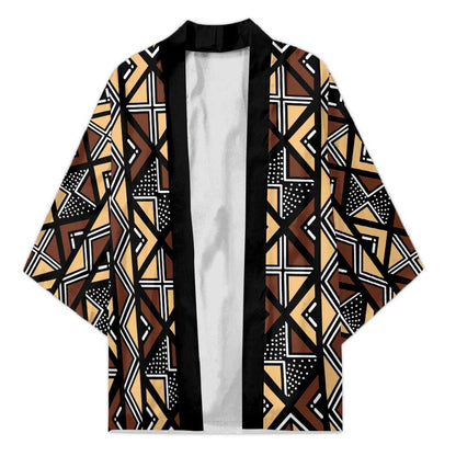 Mali Mud Cloth Legacy Pattern Kimono Ethnic Geometry Style
