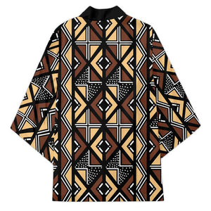 Mali Mud Cloth Legacy Pattern Kimono Ethnic Geometry Style
