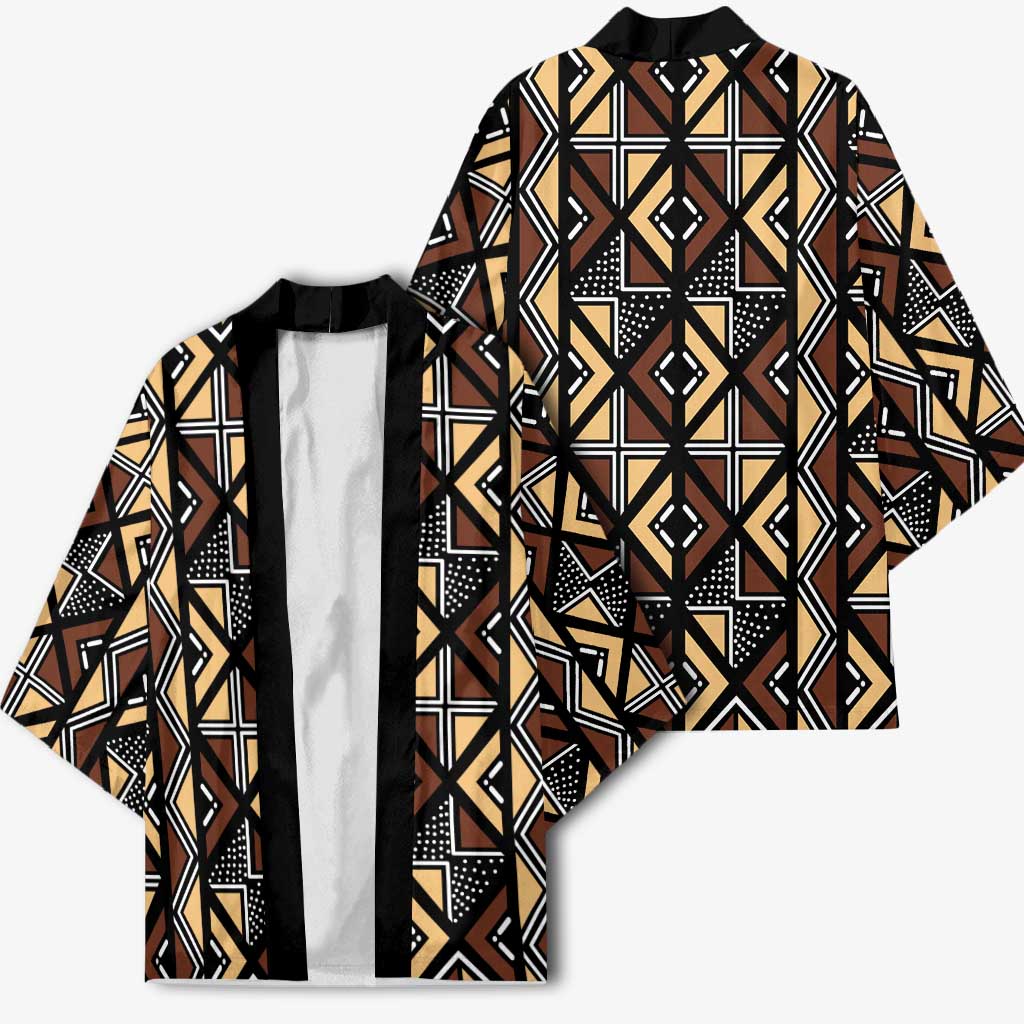 Mali Mud Cloth Legacy Pattern Kimono Ethnic Geometry Style