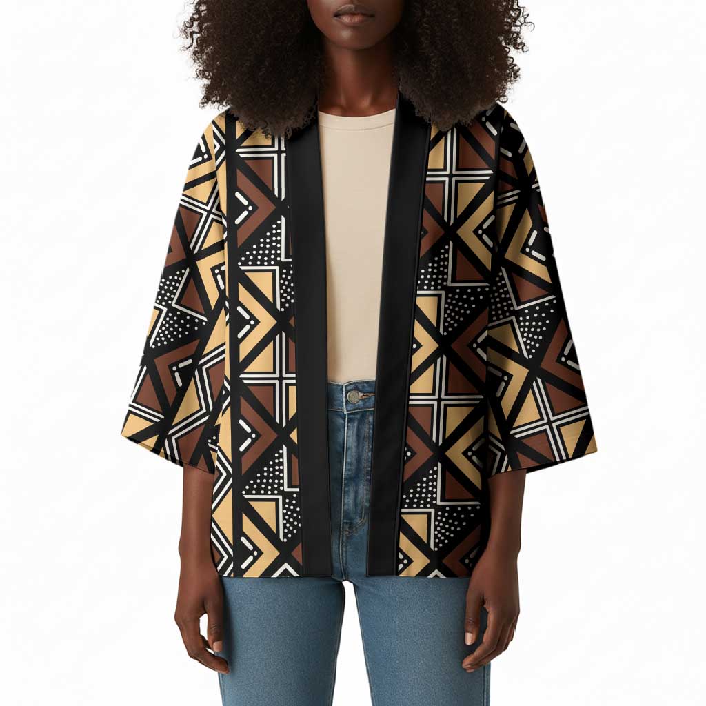 Mali Mud Cloth Legacy Pattern Kimono Ethnic Geometry Style