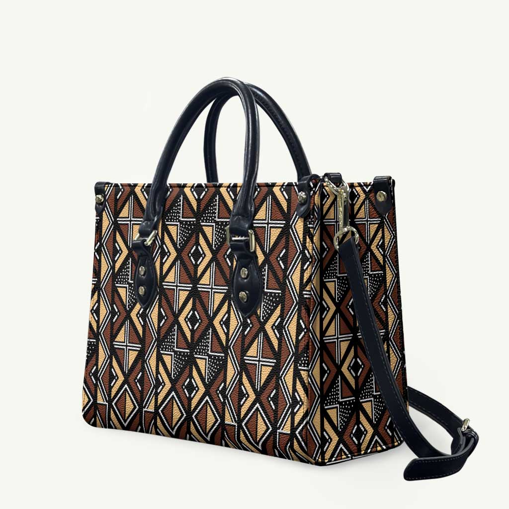 Mali Mud Cloth Legacy Pattern Leather Bag Ethnic Geometry Style