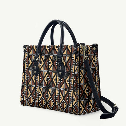 Mali Mud Cloth Legacy Pattern Leather Bag Ethnic Geometry Style