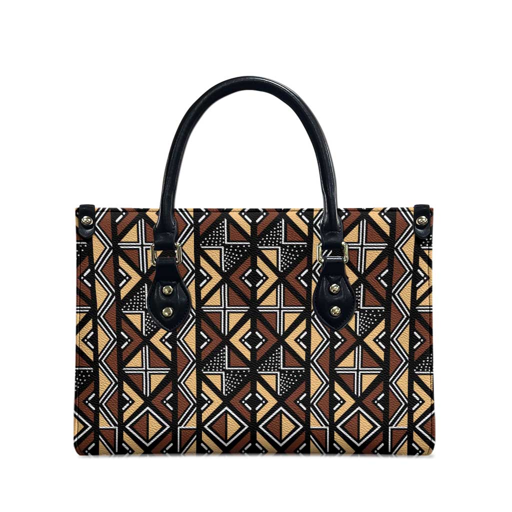 Mali Mud Cloth Legacy Pattern Leather Bag Ethnic Geometry Style
