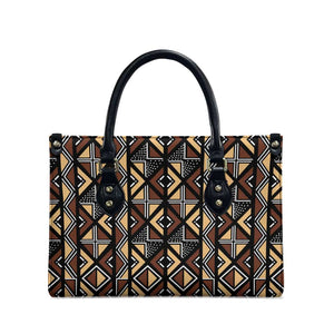 Mali Mud Cloth Legacy Pattern Leather Bag Ethnic Geometry Style