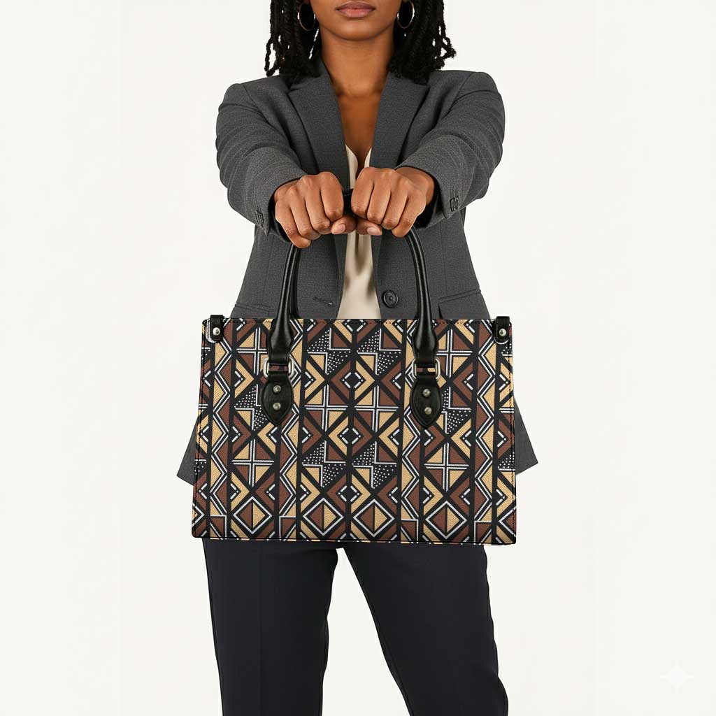 Mali Mud Cloth Legacy Pattern Leather Bag Ethnic Geometry Style