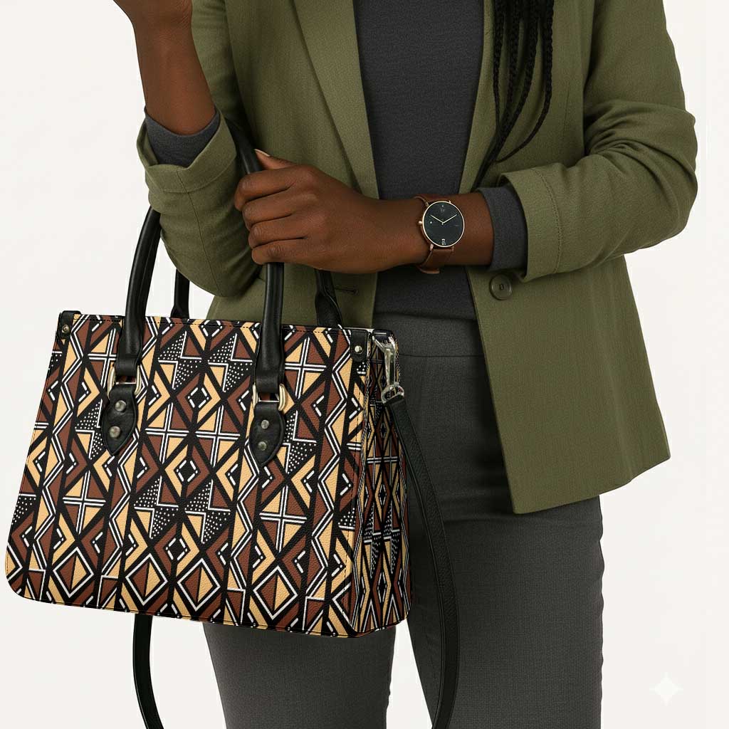 Mali Mud Cloth Legacy Pattern Leather Bag Ethnic Geometry Style