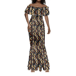 Mali Mud Cloth Legacy Mermaid Dress African Tribal Pattern - African Pride