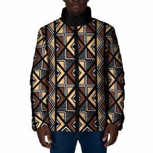 Mali Mud Cloth Legacy Pattern Padded Jacket Ethnic Geometry Style
